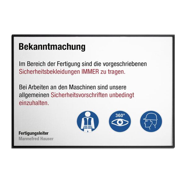 MOEDEL Infoskylt A4 svart