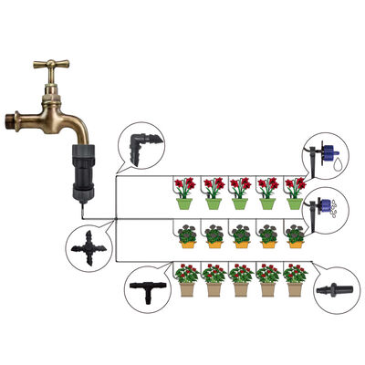 vidaXL Automatiskt droppbevattningssystem 141 delar