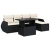 vidaXL Loungegrupp med dynor 6 delar svart konstrotting
