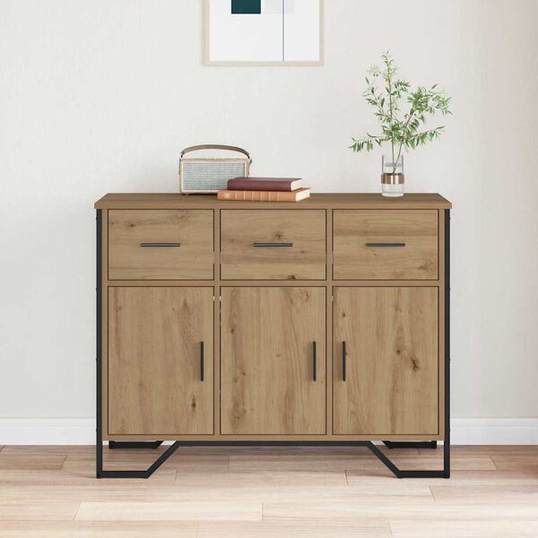 vidaXL Sideboard med l&aring;da Artisan Ek 97 x 32,5 x 74,5 cm