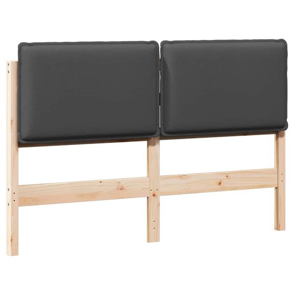 vidaXL Kl&auml;dd s&auml;nggavel Naturlig och M&ouml;rk Gr&aring; 140 cm Massiv furu