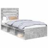 vidaXL S&auml;ngram med huvudgavel Betong 90 x 200 cm Massiv furu