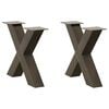 vidaXL Soffbordsben X-formade 2 st naturst&aring;l 60x(42-43) cm st&aring;l