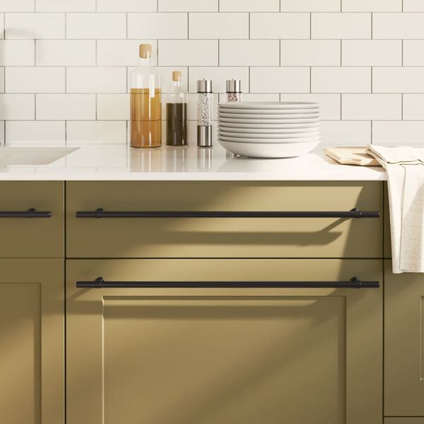 vidaXL Sk&aring;phandtag 20 st svart 480 mm rostfritt st&aring;l