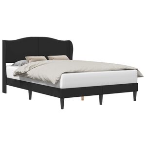 vidaXL S&auml;ngram med huvudgavel Svart 120 x 190 cm Konstl&auml;der