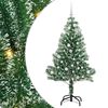 vidaXL Konstgjord Julgran Sn&ouml;flockad med LED Ljus Gr&ouml;n och Vit 150 cm