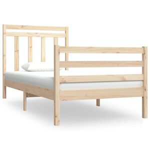 vidaXL S&auml;ngram massivt tr&auml; 90x190 cm
