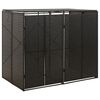 vidaXL Dubbelt skjul f&ouml;r soptunnor svart 140x80x117 cm konstrotting