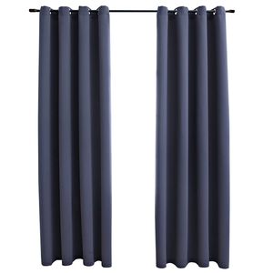 vidaXL M&ouml;rkl&auml;ggningsgardiner med metallringar 2 st antracit 140x175 cm