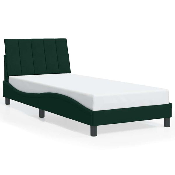 vidaXL Bed Frame without Mattress "Hanko" Dark Green 90x190 cm Velvet