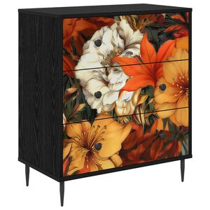 vidaXL Kommode GENNEP Lilja m&ouml;nster 66 x 36,5 x 76 cm Konstruerat tr&auml;
