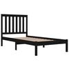 vidaXL Sängram svart massiv furu 75x190 cm
