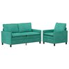 vidaXL Soffset 2 pcs Turkos Sammet