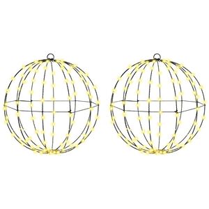 vidaXL Ball med 192 LED-lampor 2 pcs Varmvit 43,5 cm Metall