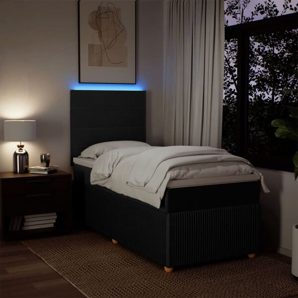 vidaXL Rams&auml;ng med madrass svart 80x200 cm tyg