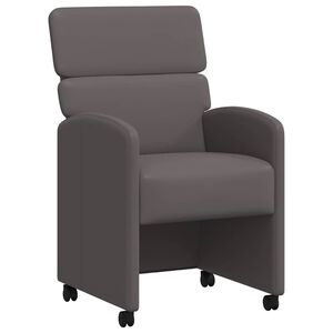 vidaXL Matstolar med hjul 2 st Konstl&auml;der Gr&aring; 58 x 65 x 98 cm