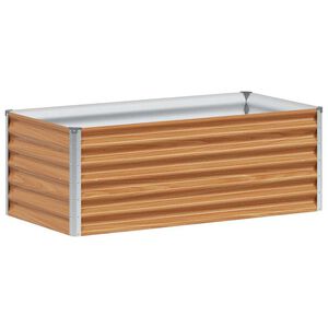 vidaXL Upph&ouml;jd odlingsl&aring;da Ljusbrun 98 x 50 x 36 cm Galvaniserat st&aring;l