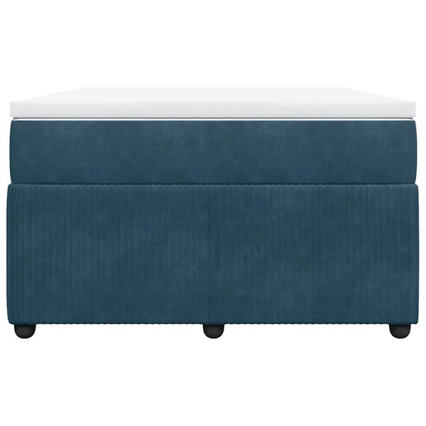 vidaXL Rams&auml;ng med madrass m&ouml;rkbl&aring; 120x190 cm sammet