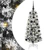 vidaXL Plast Hingad Julgran 150 LED-lampor Gr&ouml;n och Vit 120 cm