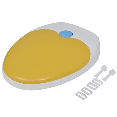 vidaXL Toalettsitsar med mjuk stängning 2 st plast vit och gul