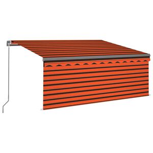 vidaXL Manuell markis med solcellsdriven LED-belysning 3,5 x 2,5 m