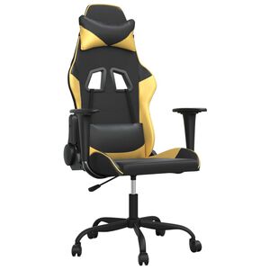vidaXL Gamingstol svart och guld konstl&auml;der