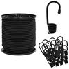 vidaXL Bungee-rep med krokar 4 mm Svart PP och gummi