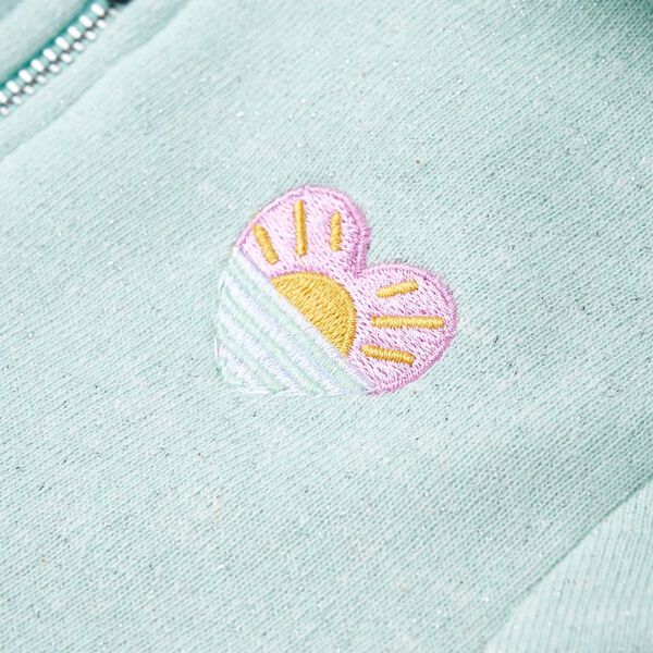 Barnhoodie med dragkedja ljus mintgrön mix 92