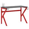 vidaXL Gamingskrivbord med K-formade ben svart och r&ouml;d 110x60x75 cm