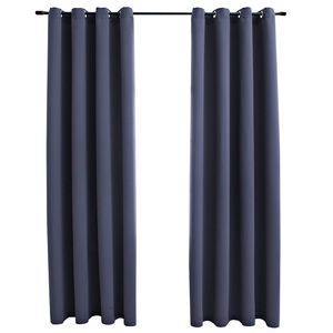 vidaXL M&ouml;rkl&auml;ggningsgardiner med metallringar 2 st antracit 140x245 cm