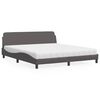 vidaXL Bed with Mattress "Dover" Grey 180x200 cm Faux Leather