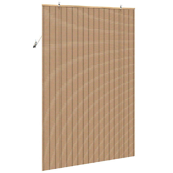 vidaXL Rullgardin med gardiner Natur 140 x 220 cm Bambu