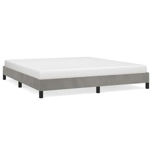 vidaXL S&auml;ngram utan madrass ljusgr&aring; 160x200 cm sammet