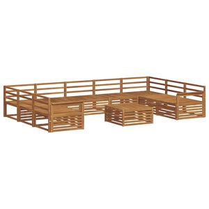 vidaXL Utomhussoffset 10 pcs Naturf&auml;rg Massivt Akaciatr&auml;
