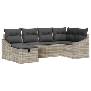 vidaXL Soffset med kudde 6 pcs konstrotting