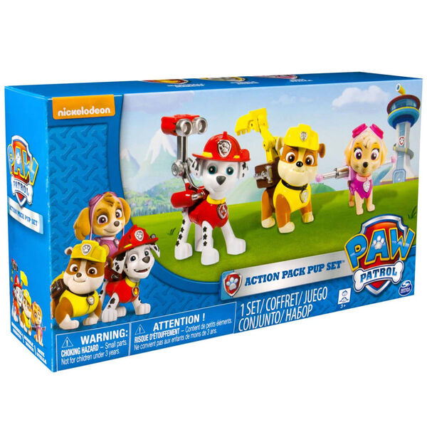 Paw Patrol Leksaksfigurer Action Pack Pups Marshall/Skye/Rubble