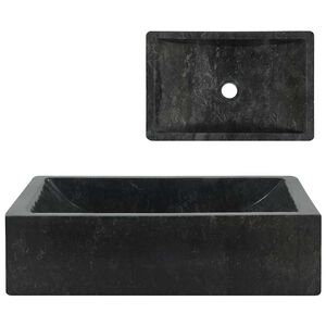 vidaXL Handfat 45x30x12 cm marmor svart h&ouml;gglans