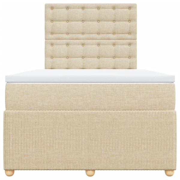 vidaXL Rams&auml;ng med madrass gr&auml;ddvit 120x200 cm tyg