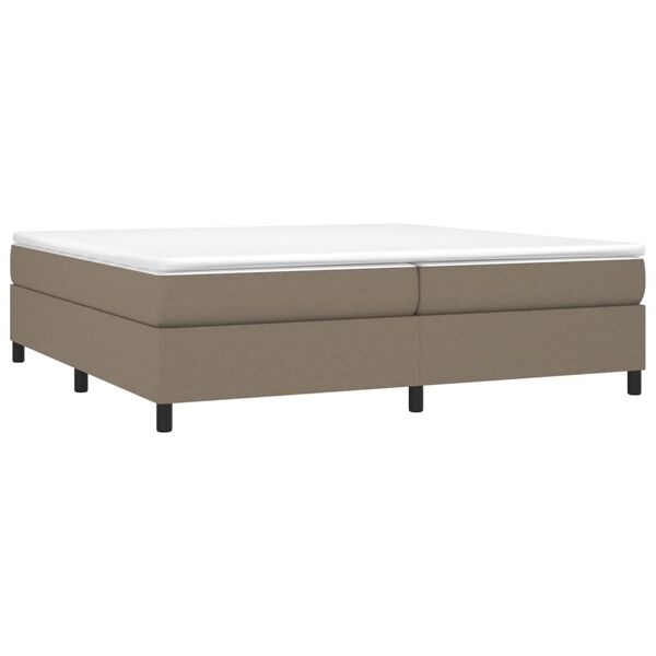 vidaXL Boxspring-s&auml;ngram taupe 200x200 cm tyg