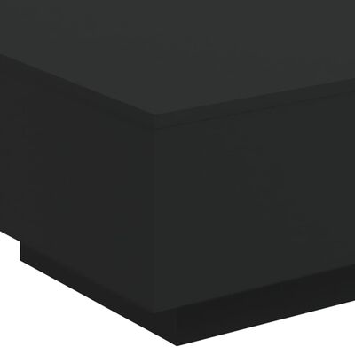 vidaXL Soffbord med LED svart 55x55x31 cm