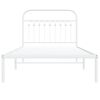vidaXL Sängram med huvudgavel metall vit 100x200 cm