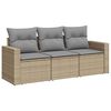 vidaXL Soffgrupp f&ouml;r tr&auml;dg&aring;rden 3 delar med dynor beige konstrotting