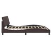 vidaXL Bed Frame without Mattress "Hanko" Dark Brown 200x200 cm Fabric