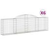 vidaXL Gabioner b&aring;gformade 6 st 300x30x80/100 cm galvaniserat j&auml;rn
