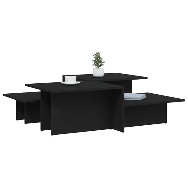 VidaXL Coffee Tables 2 pcs Svart Konstruerat Trä