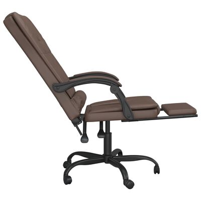 vidaXL Kontorsstol med massage brun konstläder