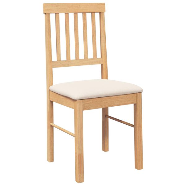 vidaXL Matstolar med dynor 2 st massivt trä gummi