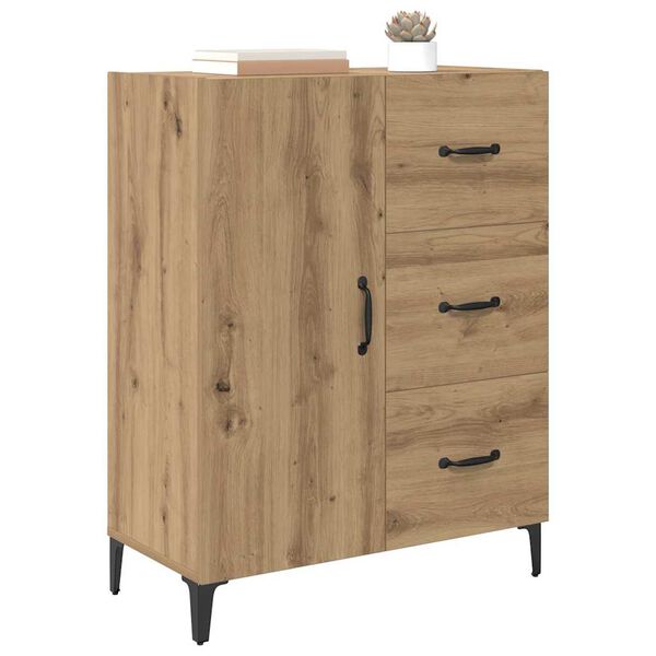 vidaXL Sideboard med l&aring;da Artisan Ek 69,5 x 34 x 90 cm Konstruerat tr&auml;
