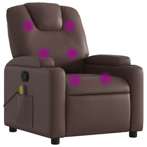 vidaXL Massagef&aring;t&ouml;lj brun konstl&auml;der