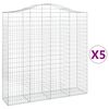 vidaXL Gabioner b&aring;gformade 5 st 200x50x200/220 cm galvaniserat j&auml;rn